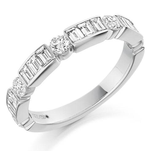 Bar-Set Half Eternity Ring, 1.2ct total (HET1555)