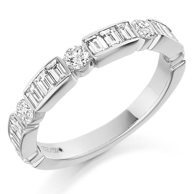 Bar-Set Half Eternity Ring, 1.2ct total (HET1555)