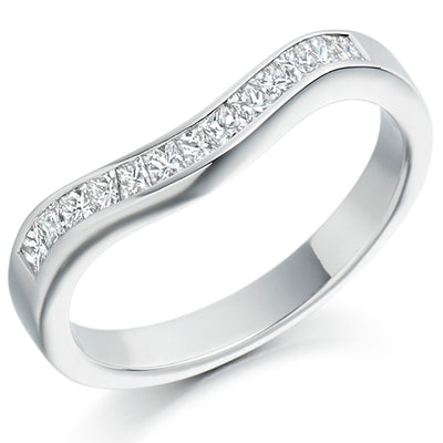 Shaped Channel-Set Half Eternity Ring, 0.6ct total