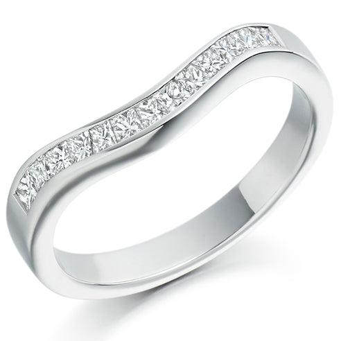 Shaped Channel-Set Half Eternity Ring, 0.6ct total