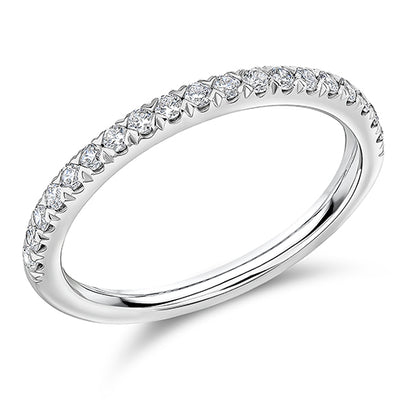Claw-Set Diamond Half Eternity Ring B, 0.3ct
