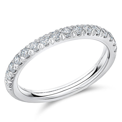 Claw-Set Diamond Half Eternity Ring E, 0.5ct