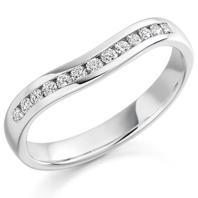 Shaped Channel-Set Half Eternity Ring, 0.21ct total