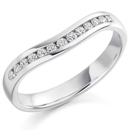 Shaped Channel-Set Half Eternity Ring, 0.21ct total