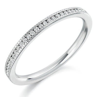 Milgrain Channel-Set Half Eternity Ring, 0.15ct total