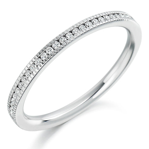 Milgrain Channel-Set Half Eternity Ring, 0.15ct total