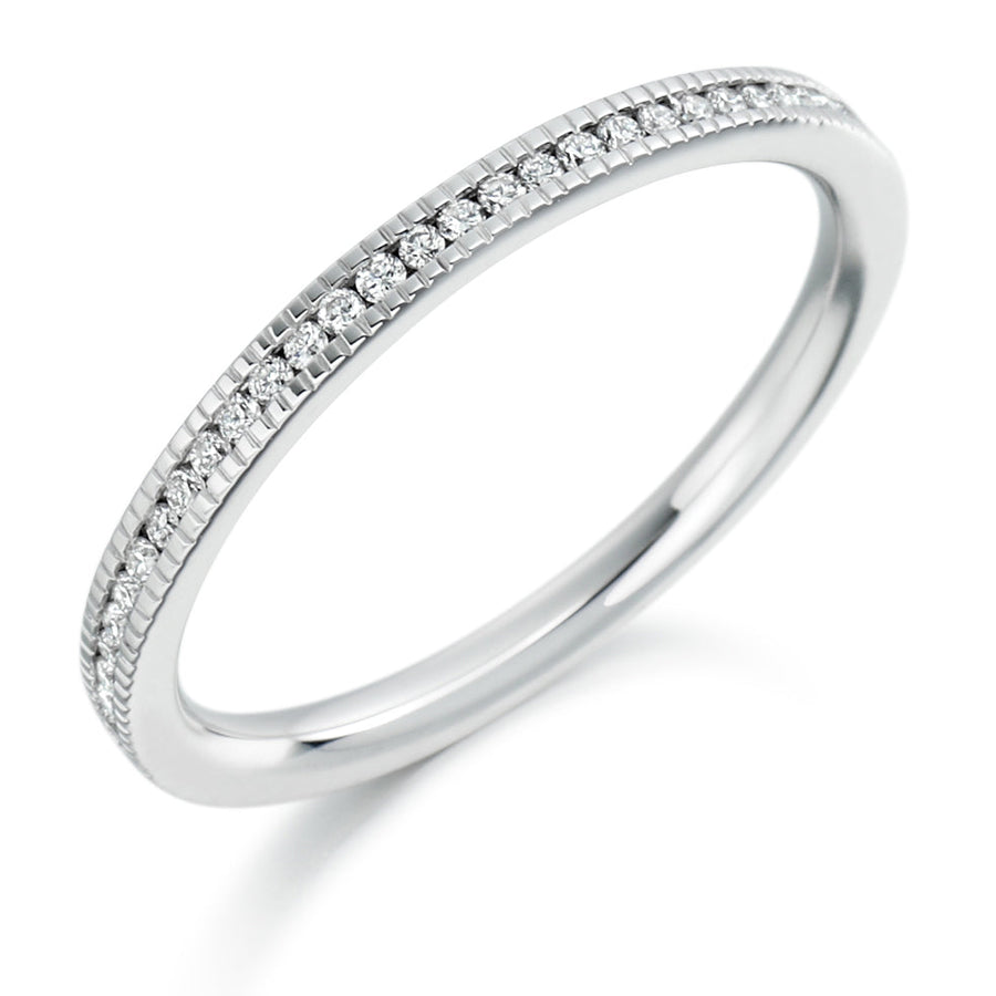 Milgrain Channel-Set Half Eternity Ring, 0.15ct total