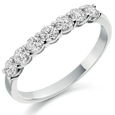 Shaped Claw-Set Half Eternity Ring, 0.6ct total