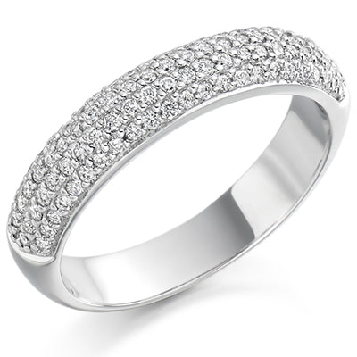 Pavé-Set Half Eternity Ring, 0.5ct total