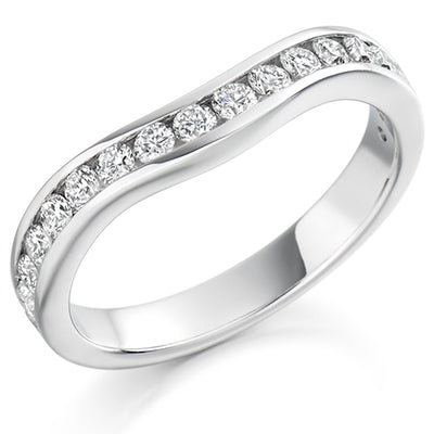 Shaped Channel-Set Half Eternity Ring, 0.65ct total