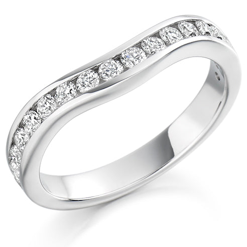 Shaped Channel-Set Half Eternity Ring, 0.65ct total