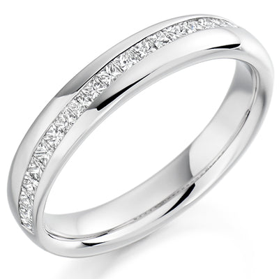 Offset Channel-Set Half Eternity Ring, 0.4ct total