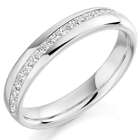 Offset Channel-Set Half Eternity Ring, 0.4ct total