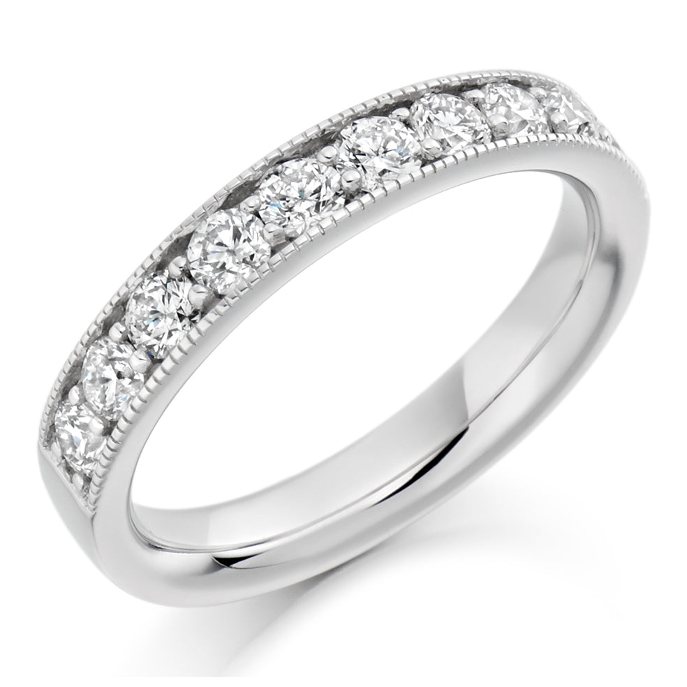 Grain-Set Half Eternity Ring, 0.75ct total (HET1773)