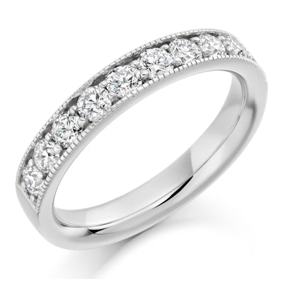 Grain-Set Half Eternity Ring, 0.75ct total (HET1773)