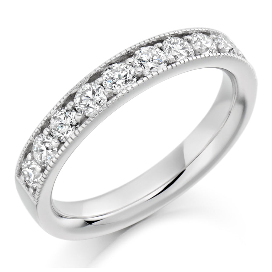 Grain-Set Half Eternity Ring, 0.75ct total (HET1773)