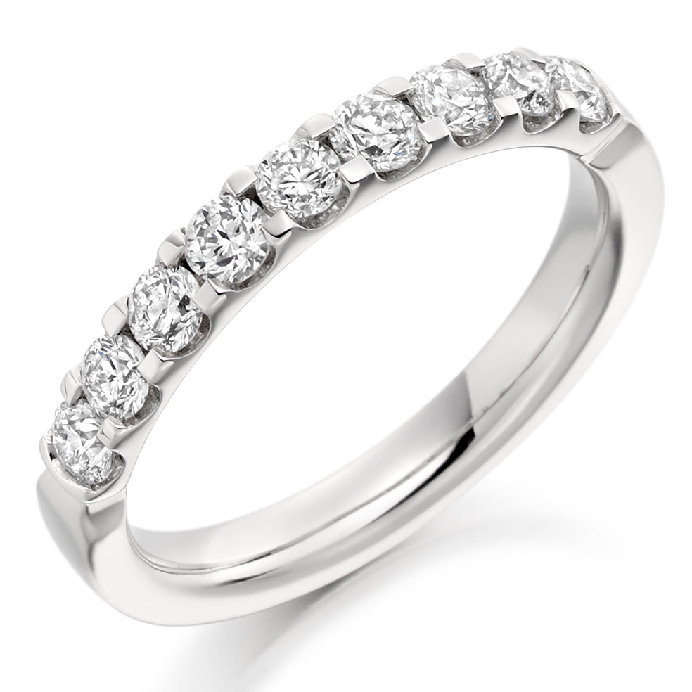Micro-claw-Set Half Eternity Ring, 0.70ct total (HET1787)