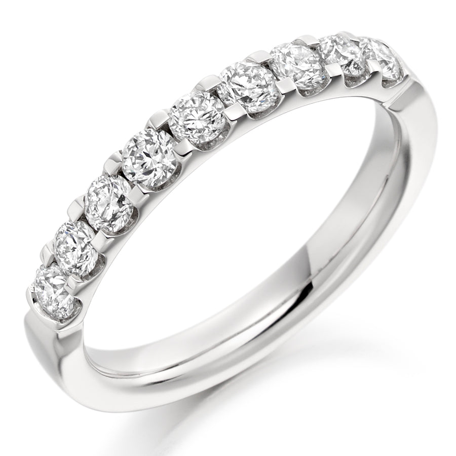 Micro-claw-Set Half Eternity Ring, 0.70ct total (HET1787)