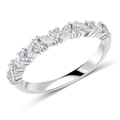 Claw-Set Diamond Half Eternity Ring, 0.45ct