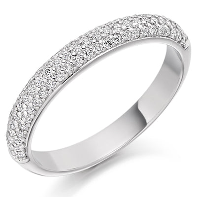 Pavé-Set Half Eternity Ring, 0.4ct total