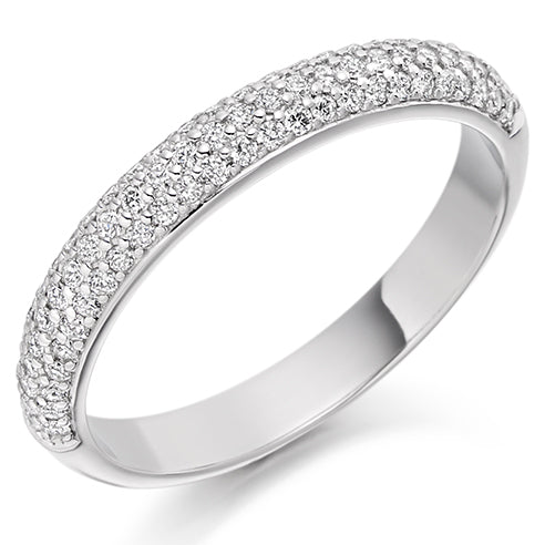 Pavé-Set Half Eternity Ring, 0.4ct total