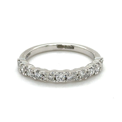 Micro-Claw Diamond Half Eternity Ring, 0.5ct