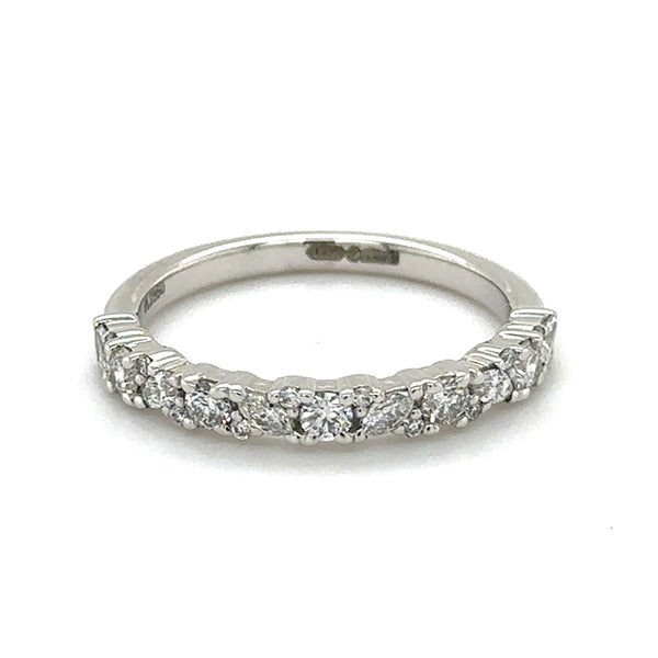 Micro-Claw Diamond Half Eternity Ring, 0.5ct