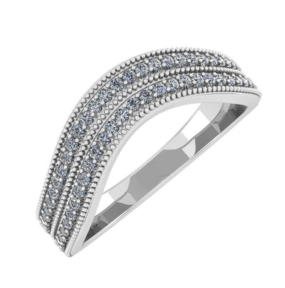 Milgrain Channel-Set Half Eternity Ring, 0.25ct total