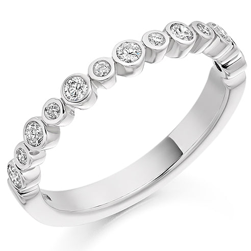 Rubover Half Eternity Ring, 0.3ct total