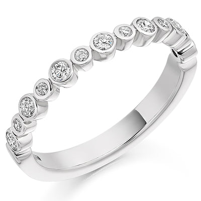 Rubover Half Eternity Ring, 0.3ct total