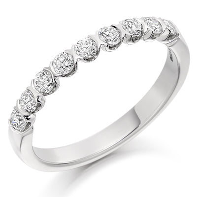 Bar-Set Half Eternity Ring, 0.5ct total (HET1843)