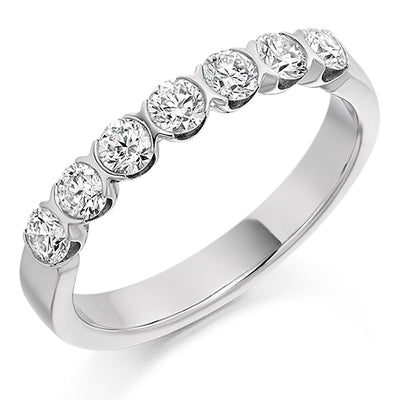 Bar-Set Half Eternity Ring, 0.7ct total
