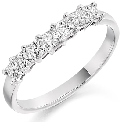Shaped Claw-Set Half Eternity Ring, 0.6ct total (HET1855)