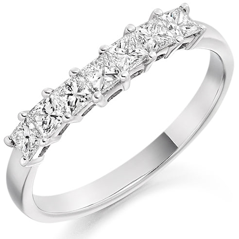 Shaped Claw-Set Half Eternity Ring, 0.6ct total (HET1855)