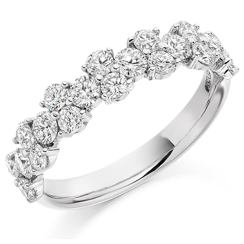 Claw-Set Half Eternity Ring, 1.2ct total