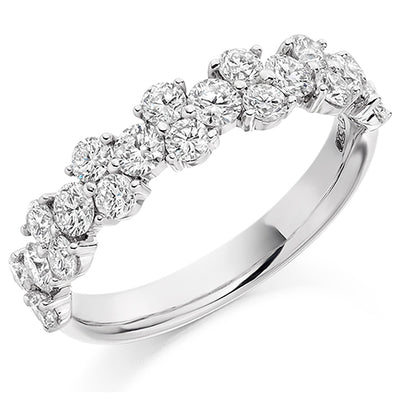 Claw-Set Half Eternity Ring, 1.2ct total