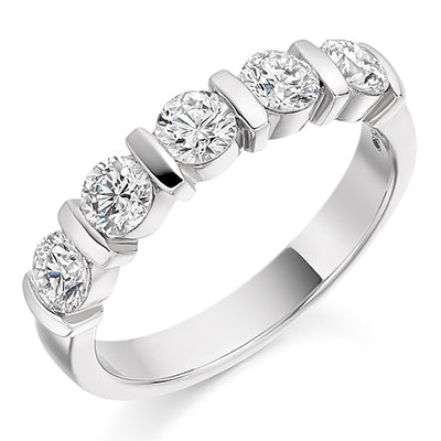 Bar-Set Half Eternity Ring, 1.0ct total (HET1947)