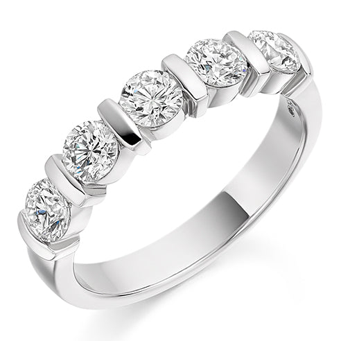 Bar-Set Half Eternity Ring, 1.0ct total (HET1947)