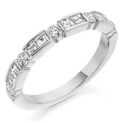 Bar-Set Half Eternity Ring, 0.75ct total (HET1972)