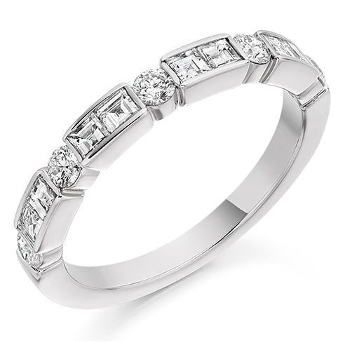 Bar-Set Half Eternity Ring, 0.75ct total (HET1972)