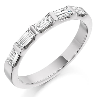 Bar-Set Half Eternity Ring, 0.45ct total