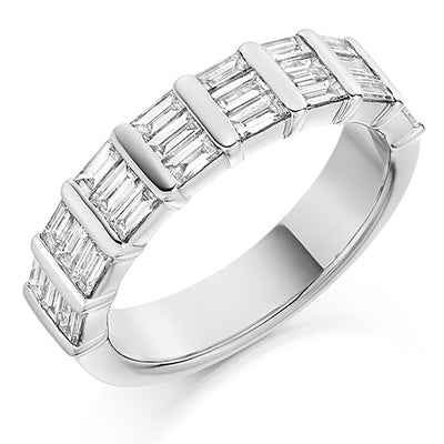 Bar-Set Half Eternity Ring, 1.0ct total (HET2038)