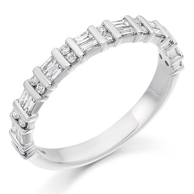 Bar-Set Half Eternity Ring, 0.5ct total (HET2041)