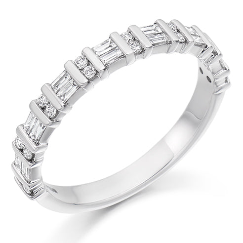 Bar-Set Half Eternity Ring, 0.5ct total (HET2041)