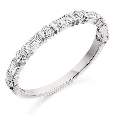 Bar-Set Half Eternity Ring, 0.6ct total (HET2052)