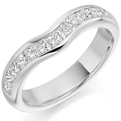 Shaped Channel-Set Half Eternity Ring, 0.85ct total