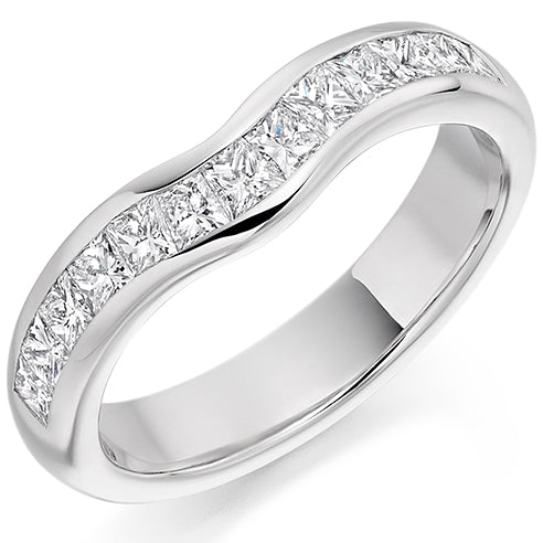 Shaped Channel-Set Half Eternity Ring, 0.85ct total