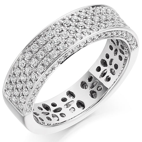 Pavé-Set Half Eternity Ring, 0.65ct total