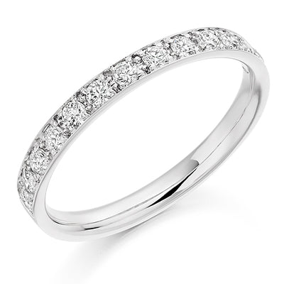 Grain-Set Half Eternity Ring, 0.4ct total
