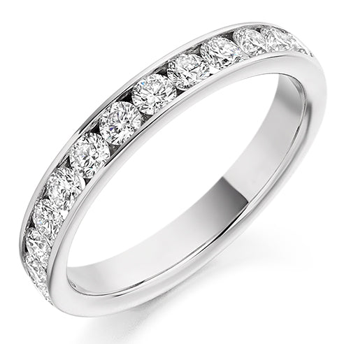 Channel-Set Half Eternity Ring, 0.75ct total (HET2108)